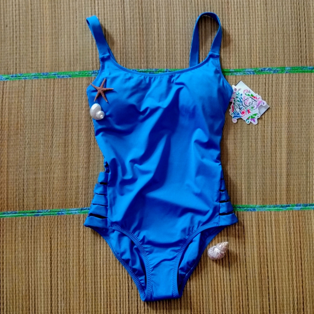 New BECCA Blue One Piece Swimsuit